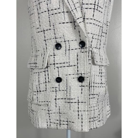 Anthropologie Maeve Tweed Vest White Black US 0 Chic Business Career Classic - Picture 8 of 14